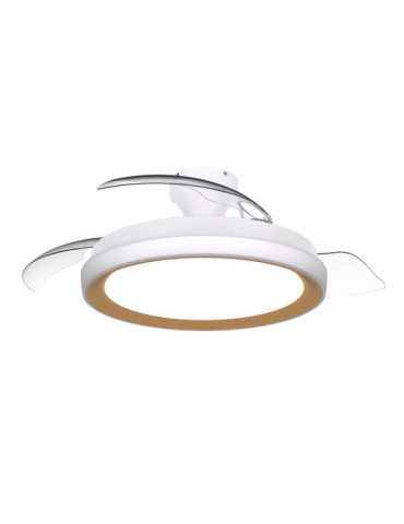Ventilador de Techo con Aspas Retráctiles, LED 3 Cct, DC 28 W + 35 W, Modelo Bliss, Blanco / Dorado, Ø106 cm PHILIPS