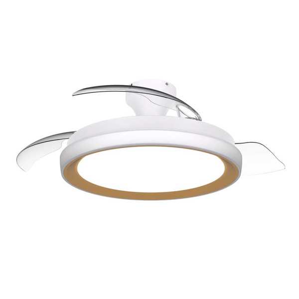 Ventilador de Techo con Aspas Retráctiles, LED 3 Cct, DC 28 W + 35 W, Modelo Bliss, Blanco / Dorado, Ø106 cm PHILIPS