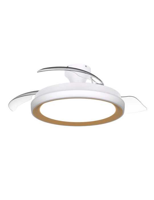Ventilador de Techo con Aspas Retráctiles, LED 3 Cct, DC 28 W + 35 W, Modelo Bliss, Blanco / Dorado, Ø106 cm PHILIPS