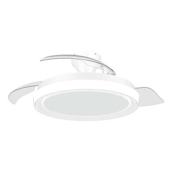 Ventilador de Techo con Aspas Retráctiles, LED 3 Cct, DC 28 W + 35 W, Modelo Bliss, Blanco / Estrellado, Ø106 cm PHILIPS