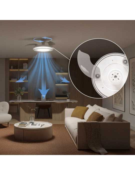Ventilador de Techo con Aspas Retráctiles, LED 3 Cct, DC 28 W + 35 W, Modelo Bliss, Blanco / Estrellado, Ø106 cm PHILIPS
