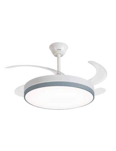 Ventilador de Techo con Aspas Retráctiles, 65 W, 6 Velocidades, Blanco, Ø106 cm HTW