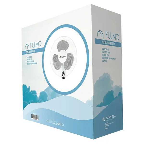 Ventilador Pared Bierzo Blanco 45 W, Ø43 cm FULMO