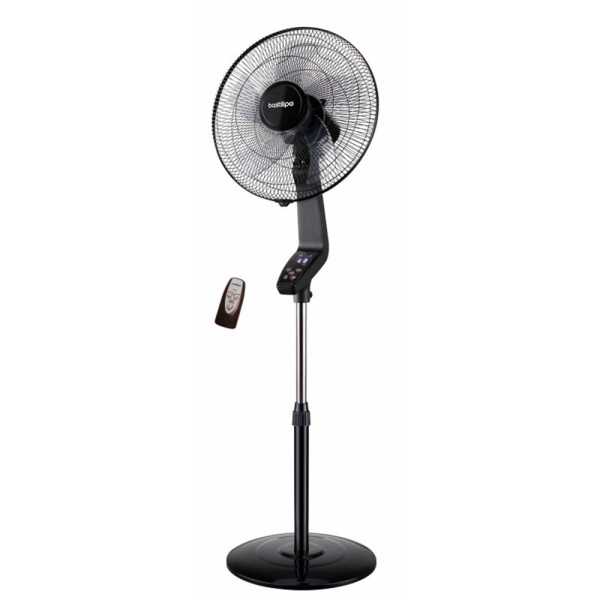 Ventilador de Pie Coín Black 50 W Ø40 cm, Negro, 40 x 40 x 129 cm BASTILIPO
