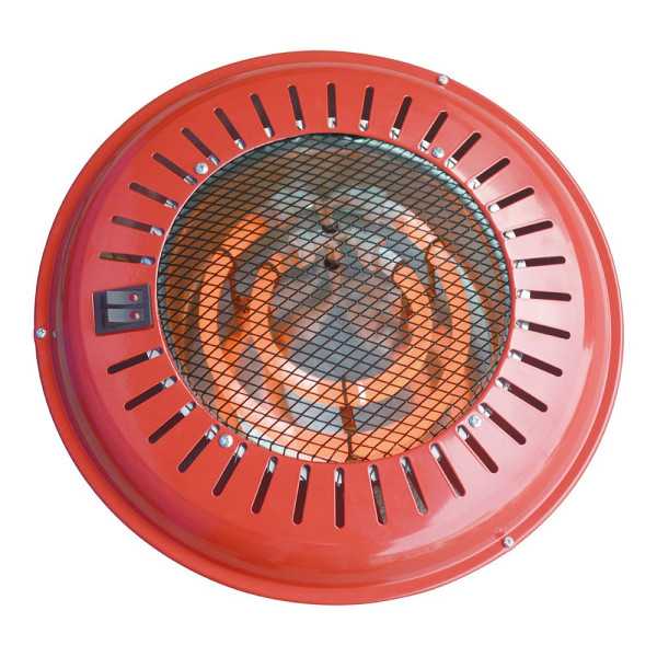 Brasero Eléctrico Cuarzo 800 W, Rojo, Ø34 x 9 cm HTW