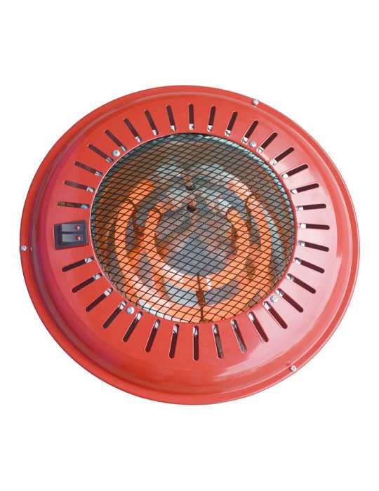 Brasero Eléctrico Cuarzo 800 W, Rojo, Ø34 x 9 cm HTW