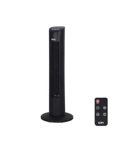 Ventilador de Torre. Potencia: 60 W, 54,8 dB, Mando A Distancia, Negro 28 x 78,3 cm EDM