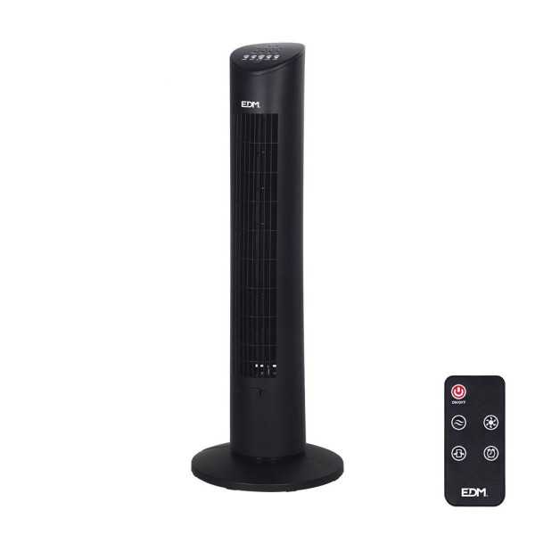 Ventilador de Torre. Potencia: 60 W, 54,8 dB, Mando A Distancia, Negro 28 x 78,3 cm EDM