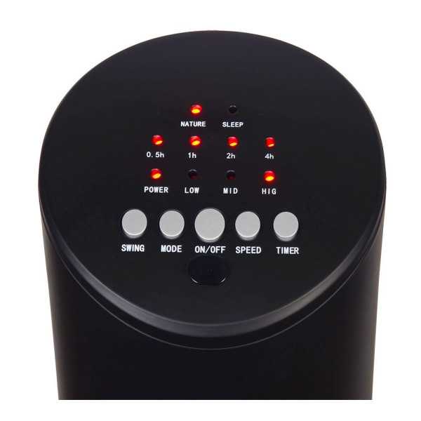 Ventilador de Torre. Potencia: 60 W, 54,8 dB, Mando A Distancia, Negro 28 x 78,3 cm EDM
