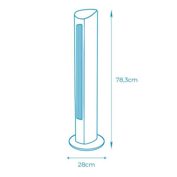 Ventilador de Torre. Potencia: 60 W, 54,8 dB, Mando A Distancia, Negro 28 x 78,3 cm EDM