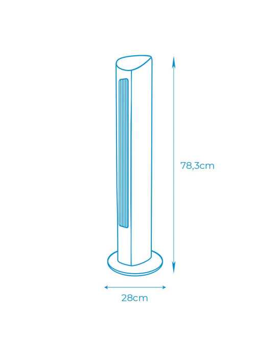 Ventilador de Torre. Potencia: 60 W, 54,8 dB, Mando A Distancia, Negro 28 x 78,3 cm EDM