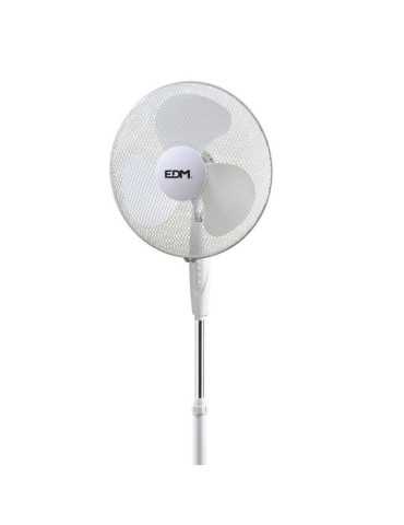 Ventilador de Pie Base Circular, Blanco, Potencia 45 W, 55,6 dB, Aspas Ø40 cm, Altura Regulable 110-130 cm EDM 2