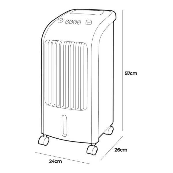Climatizador por Agua 80W, 65dB, 3,6l 24 x 26 x 57 cm EDM