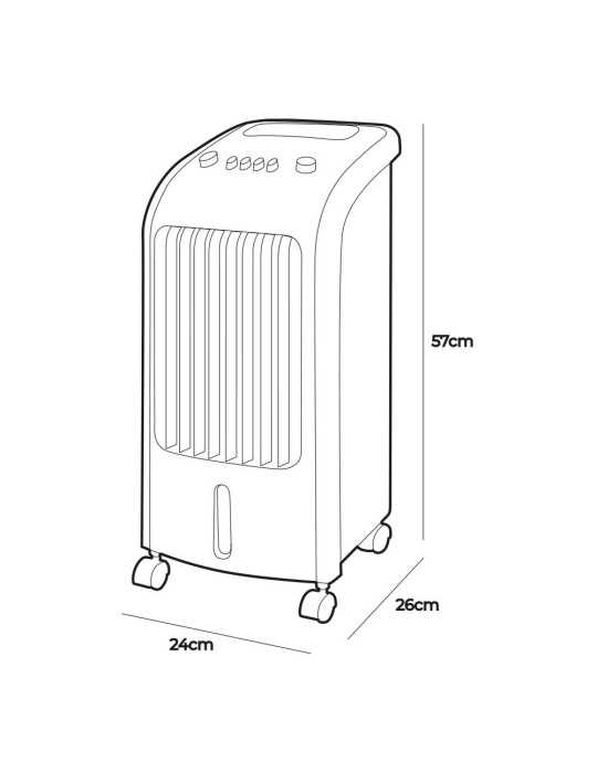 Climatizador por Agua 80W, 65dB, 3,6l 24 x 26 x 57 cm EDM