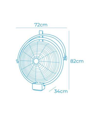 Ventilador Pared-Techo Industrial, Potencia 120 W, 64,9 dB, Aspas Ø50 cm EDM 2