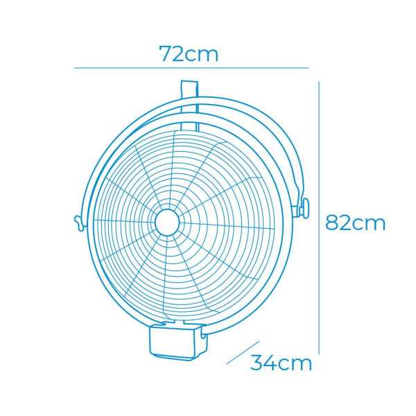 Ventilador Pared-Techo Industrial, Potencia 120 W, 64,9 dB, Aspas Ø50 cm EDM