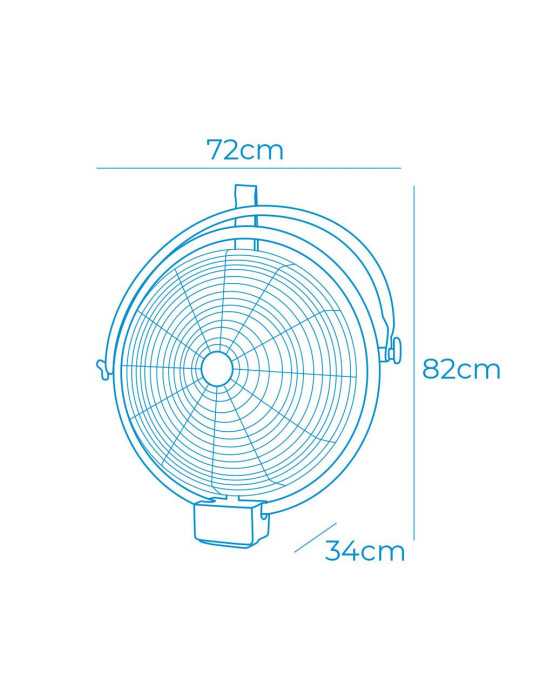 Ventilador Pared-Techo Industrial, Potencia 120 W, 64,9 dB, Aspas Ø50 cm EDM