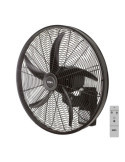 Ventilador Pared Mando A Distancia, Negro, Potencia 100 W, 64,7 dB, Aspas Ø45 cm EDM