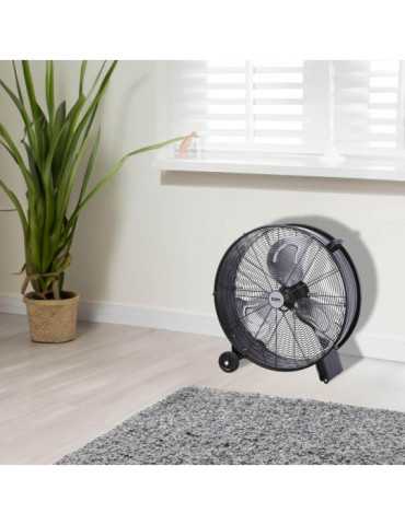 Ventilador Industrial de Suelo, con Ruedas, Negro 180 W, 59,8 dB, Ø65 cm EDM 2