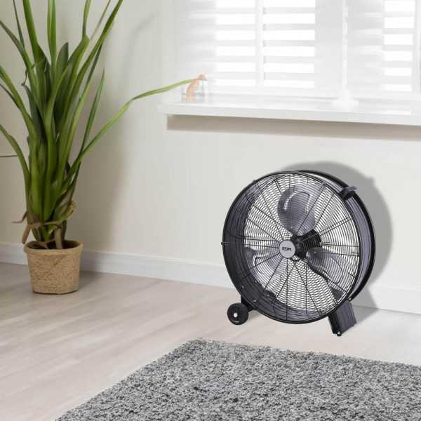 Ventilador Industrial de Suelo, con Ruedas, Negro 180 W, 59,8 dB, Ø65 cm EDM