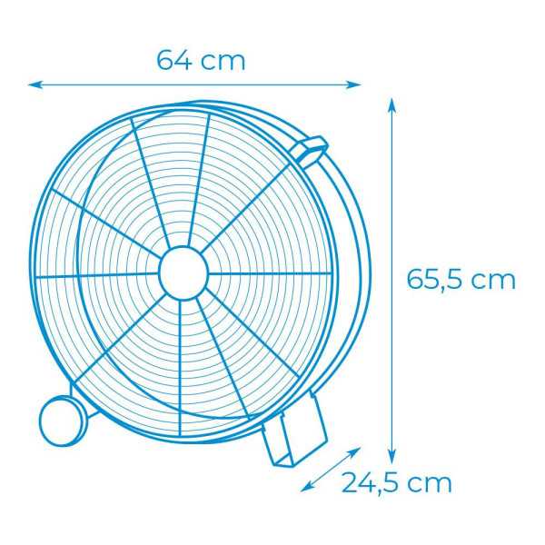 Ventilador Industrial de Suelo, con Ruedas, Negro 180 W, 59,8 dB, Ø65 cm EDM