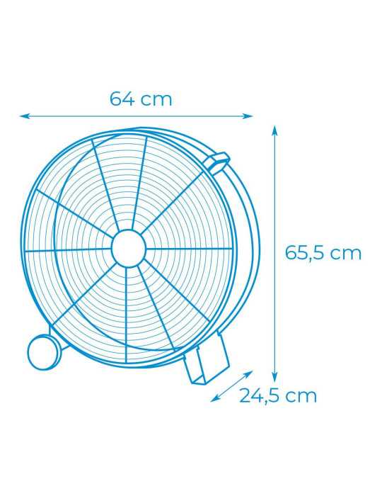 Ventilador Industrial de Suelo, con Ruedas, Negro 180 W, 59,8 dB, Ø65 cm EDM