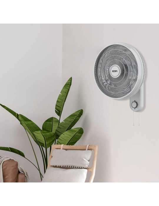Ventilador Pared Blanco, Potencia 55 W, 57,24 dB, Aspas Ø40 cm EDM