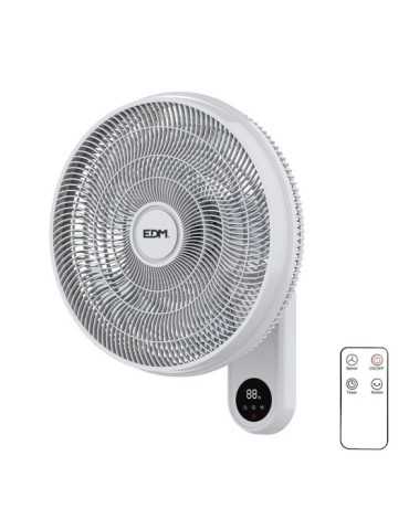 Ventilador Pared Mando A Distancia, Blanco, Potencia 55 W, 57,24 dB, Aspas Ø40 cm EDM