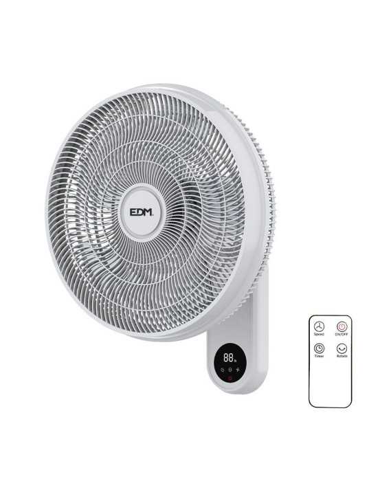 Ventilador Pared Mando A Distancia, Blanco, Potencia 55 W, 57,24 dB, Aspas Ø40 cm EDM