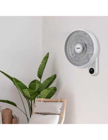 Ventilador Pared Mando A Distancia, Blanco, Potencia 55 W, 57,24 dB, Aspas Ø40 cm EDM 2