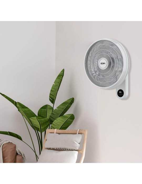 Ventilador Pared Mando A Distancia, Blanco, Potencia 55 W, 57,24 dB, Aspas Ø40 cm EDM