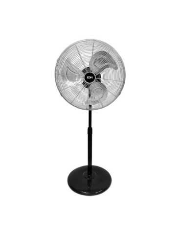 Ventilador de Pie Industrial, Negro/Cromado, Potencia 80 W, 61,7 dB, Aspas Ø50 cm, Altura Regulable 88-120 cm EDM