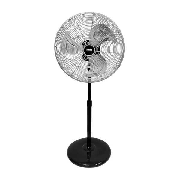 Ventilador de Pie Industrial, Negro/Cromado, Potencia 80 W, 61,7 dB, Aspas Ø50 cm, Altura Regulable 88-120 cm EDM