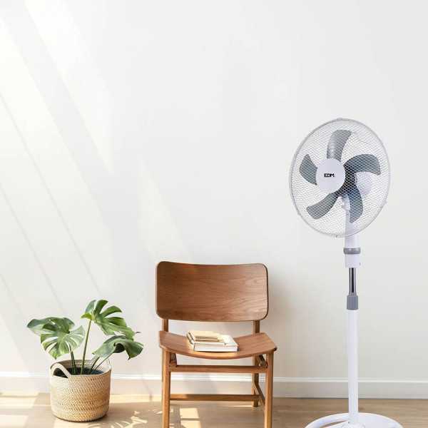 Ventilador 3 en 1, Blanco, Potencia 45 W, Aspas Ø40 cm, Altura Regulable 107-133 cm EDM