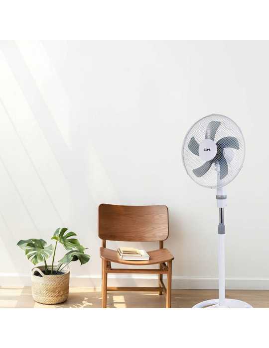 Ventilador 3 en 1, Blanco, Potencia 45 W, Aspas Ø40 cm, Altura Regulable 107-133 cm EDM
