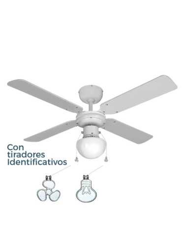 Ventilador de Techo Blanco Modelo Caribe, 50 W, Aspas Ø102 cm EDM 2