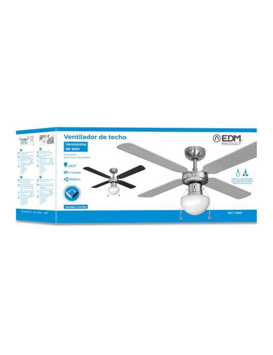 Ventilador de Techo Modelo Caribe. Color Cromado. Potencia: 50W Aspas: Ø102 cm EDM