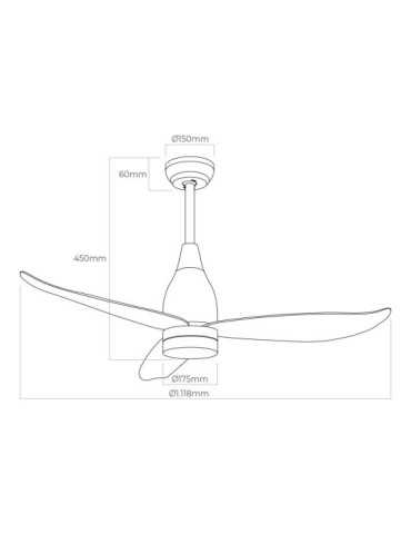 Ventilador de Techo Modelo KATTEGAT112cm DC 15W + Luz 18W 2.190lm 3.000K- 4000K-5.000K, 3CCT EDM 2