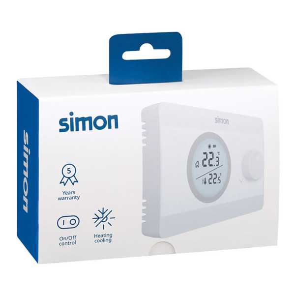 Termostato Digital On/Off, Blanco SIMON