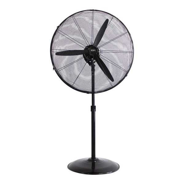 Ventilador de Pie Industrial Base Circular, Oscilante, Negro, Potencia 180 W, 64,9 dB, Aspas Ø60 cm, Altura Regulable EDM