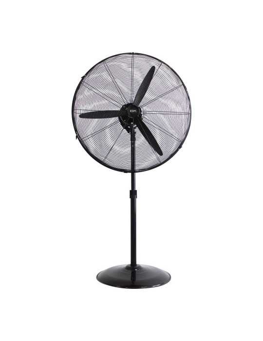 Ventilador de Pie Industrial Base Circular, Oscilante, Negro, Potencia 180 W, 64,9 dB, Aspas Ø60 cm, Altura Regulable EDM