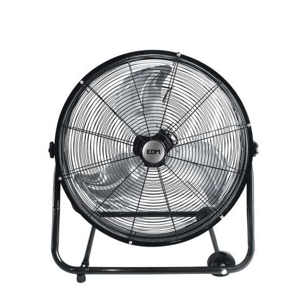 Ventilador Industrial de Suelo, con Ruedas, Negro 180 W, 59,8 dB, Aspas Ø60 x 70 cm EDM