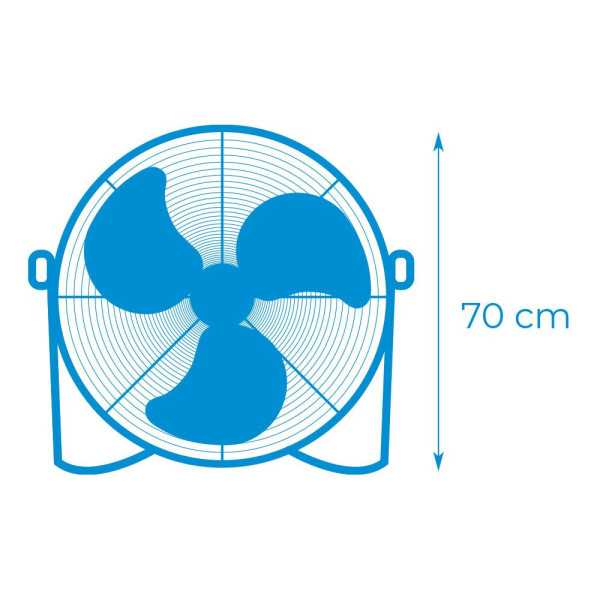 Ventilador Industrial de Suelo, con Ruedas, Negro 180 W, 59,8 dB, Aspas Ø60 x 70 cm EDM