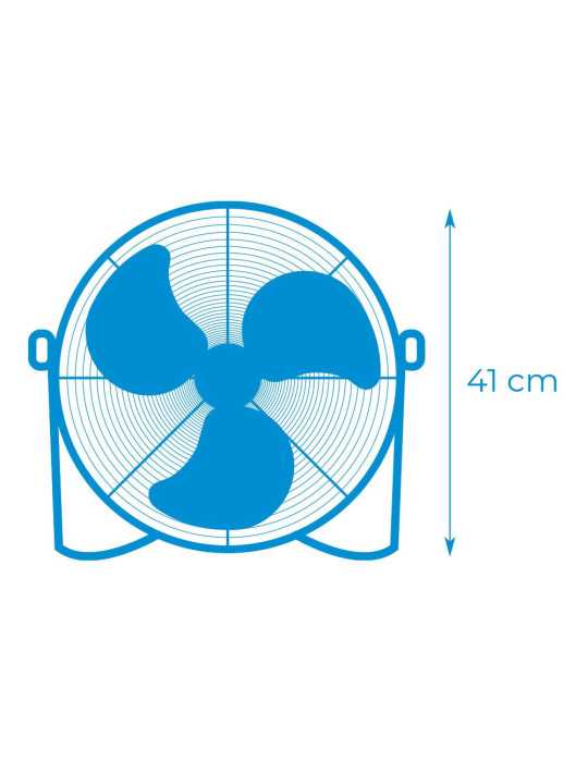 Ventilador Industrial de Suelo. Color Negro 40W, 57,7 dB, Aspas Ø30 x 41 cm EDM