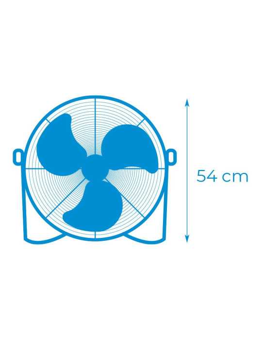 Ventilador Industrial de Suelo. Color Negro 100W, 64,7 dB, Aspas Ø45 x 54 cm EDM