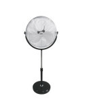 Ventilador de Pie Industrial Base Circular, Cromado/Negro, Potencia 120 W, 64,9 dB, Aspas Ø50 cm, Altura Regulable 118-148 EDM