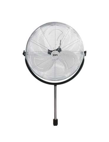 Ventilador de Pie Industrial Base Circular, Cromado/Negro, Potencia 120 W, 64,9 dB, Aspas Ø50 cm, Altura Regulable 118-148 EDM 2
