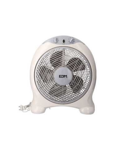 Ventilador Box Fan, Blanco/Gris, Potencia 45 W, 60dB, Aspas Ø30,5 cm 38,5 x 13 x 46 cm EDM