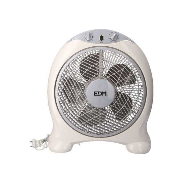 Ventilador Box Fan, Blanco/Gris, Potencia 45 W, 60dB, Aspas Ø30,5 cm 38,5 x 13 x 46 cm EDM