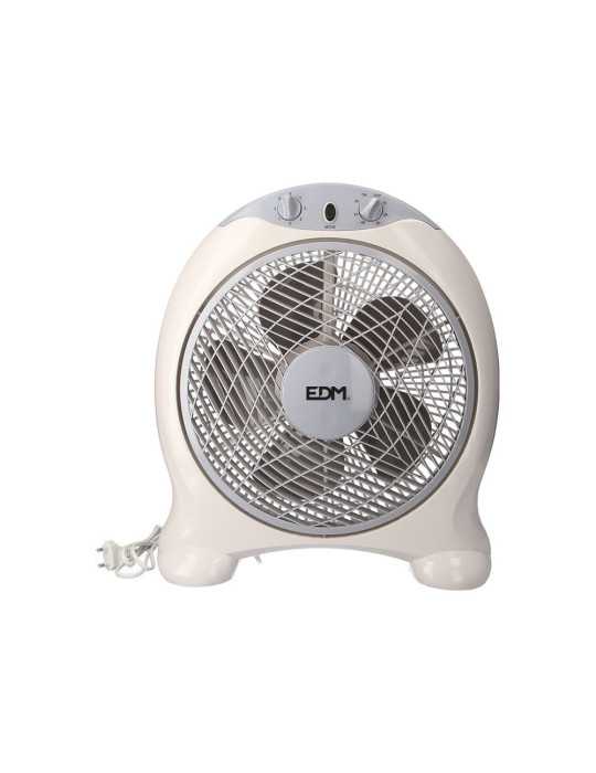 Ventilador Box Fan, Blanco/Gris, Potencia 45 W, 60dB, Aspas Ø30,5 cm 38,5 x 13 x 46 cm EDM